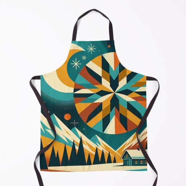 Item preview, Geometric Winter Moon and Snowflake Landscape designed and sold by InkSmithery.