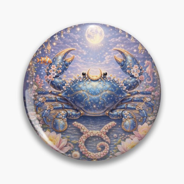 Item preview, Cancer Zodiac Art – Celestial Crab Astrology Aesthetic – Soft Ocean Moon Zodiac June July Birthday Gift Cancer Season designed and sold by Bonitivity Zodiacs.