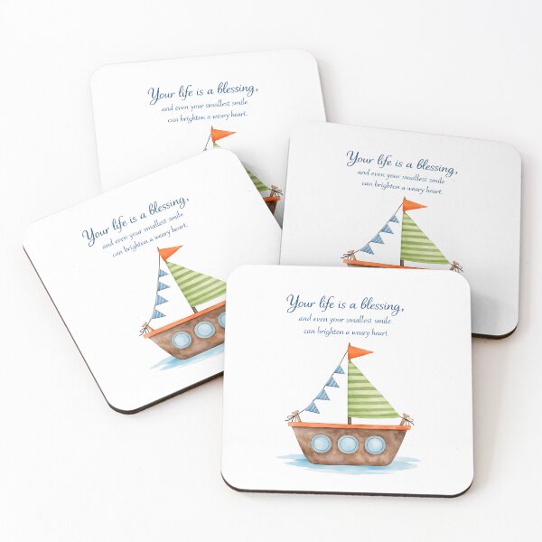 Item preview, Cute Sailboat Nursery Quote Print – Watercolor Boat Wall Art for Kids Room designed and sold by LoveNurseries.