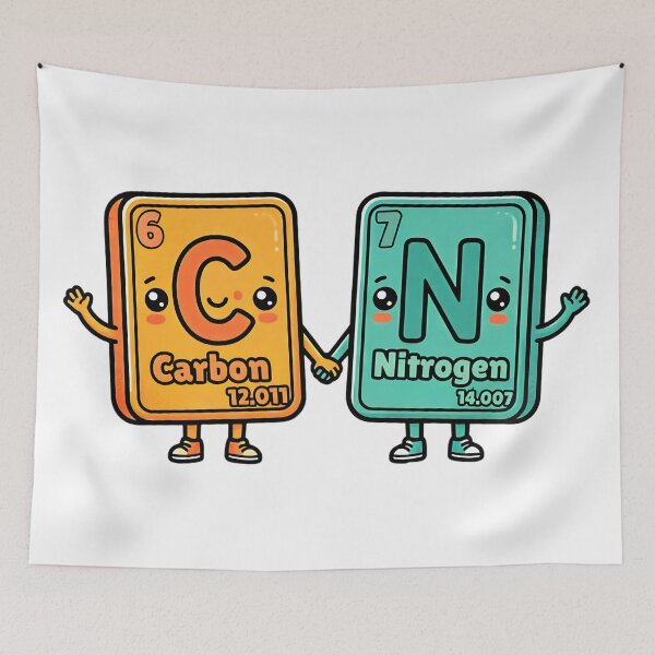 Item preview, carbon nitrogen 67 funny periodic table art designed and sold by ArtDesignTp.