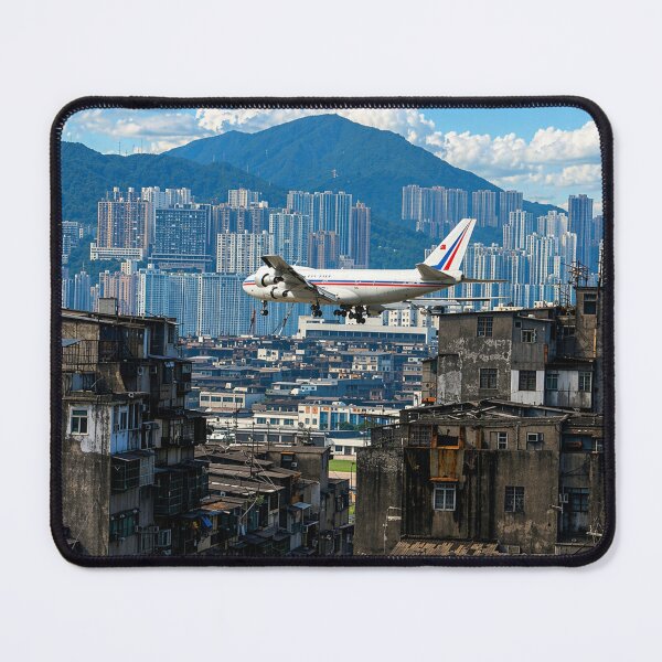 Item preview, Boeing 747 Final Approach Over Kowloon – Legendary Kai Tak Landing Walled City designed and sold by Myōhō Print Co..