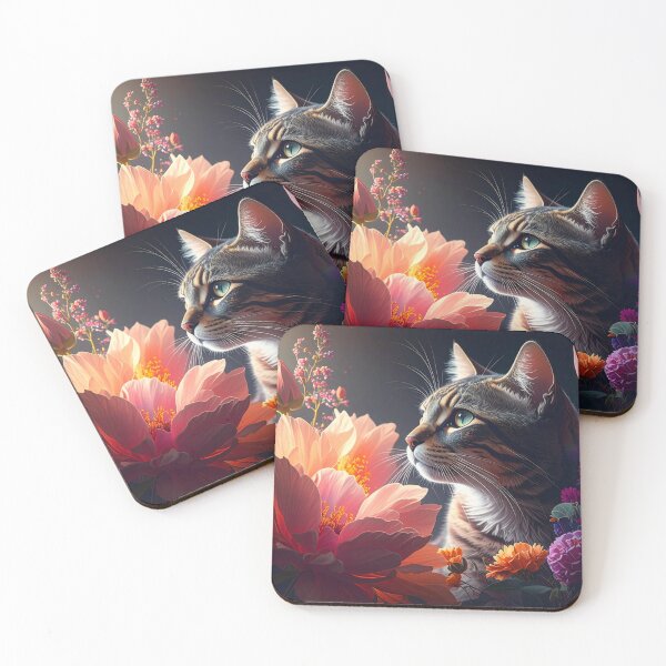 Item preview, Cat in Magic Garden with Glowing Flowers designed and sold by BetweenForms.