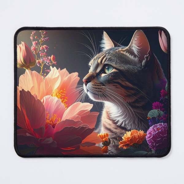 Item preview, Cat in Magic Garden with Glowing Flowers designed and sold by BetweenForms.