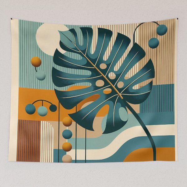 Item preview, Geometric Monstera Leaf Abstract designed and sold by InkSmithery.