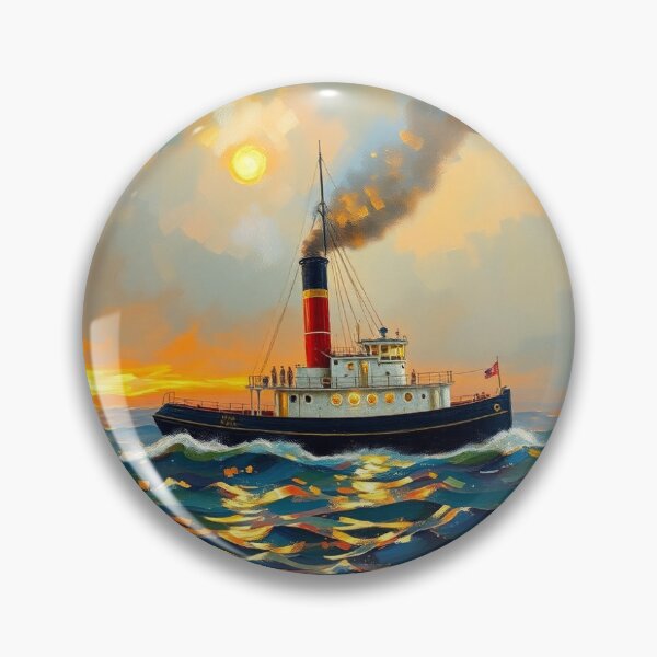 Item preview, A steamer on the North Sea. designed and sold by oldMastersofart.