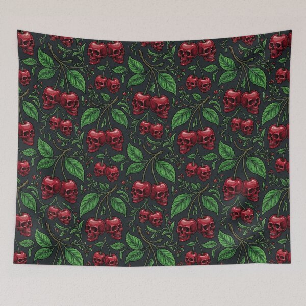Item preview, Skull Cherries - Gothic Pattern designed and sold by Novas-Place.