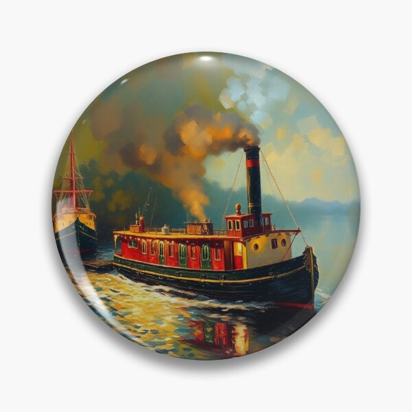 Item preview, A steamer on the River Rother. designed and sold by oldMastersofart.