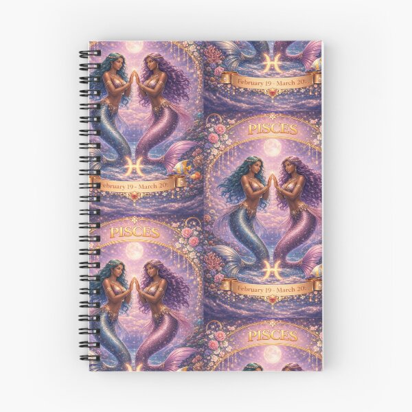 Item preview, Pisces Zodiac Mermaid Art – Celestial Twin Sirens Astrology Aesthetic – Dreamy Pisces Season February March Birthday Gift designed and sold by Bonitivity Zodiacs.