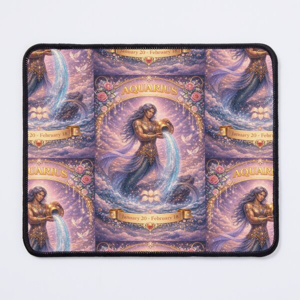 Item preview, Aquarius Zodiac Art – Celestial Water Bearer Fantasy Astrology Aesthetic – January February Birthday Gift Aquarius Season designed and sold by Bonitivity Zodiacs.