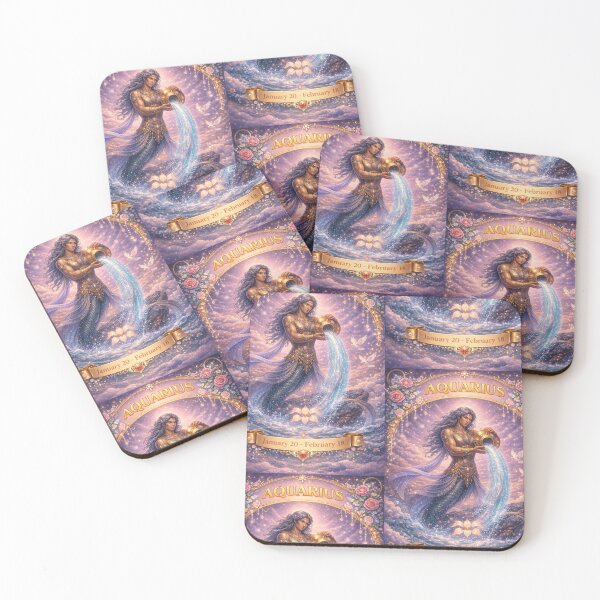 Item preview, Aquarius Zodiac Art – Celestial Water Bearer Fantasy Astrology Aesthetic – January February Birthday Gift Aquarius Season designed and sold by Bonitivity Zodiacs.