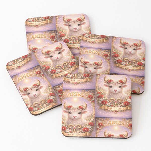Item preview, Aries Baby Zodiac Floral Celestial Art designed and sold by Bonitivity Zodiacs.