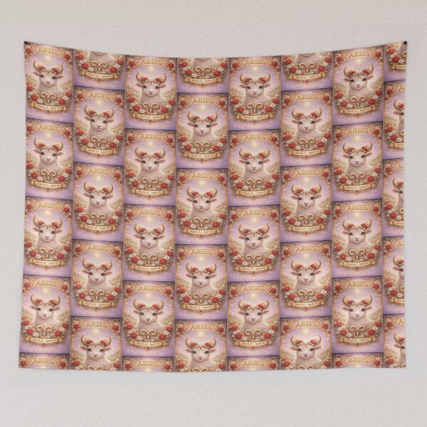 Item preview, Aries Baby Zodiac Floral Celestial Art designed and sold by Bonitivity Zodiacs.