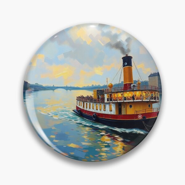 Item preview, A steamer on the Mersey River. designed and sold by oldMastersofart.