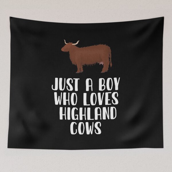 Item preview, Just A Boy Who Loves Highland Cows designed and sold by CosmoKitsch.