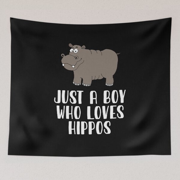 Item preview, Just A Boy Who Loves Hippos  designed and sold by CosmoKitsch.