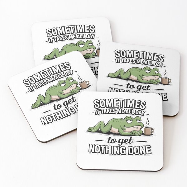 Item preview, Funny Lazy Frog Shirt Sometimes It Takes Me All Day To Get Nothing Done Cute Procrastination Humor Tee designed and sold by GarnerSupplyCo.