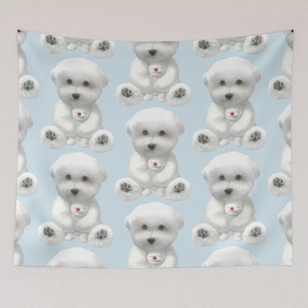 Item preview, Cozy Plush Moment – Smiling Bichon Hugging Mini Plush designed and sold by ZKOZKOHI.