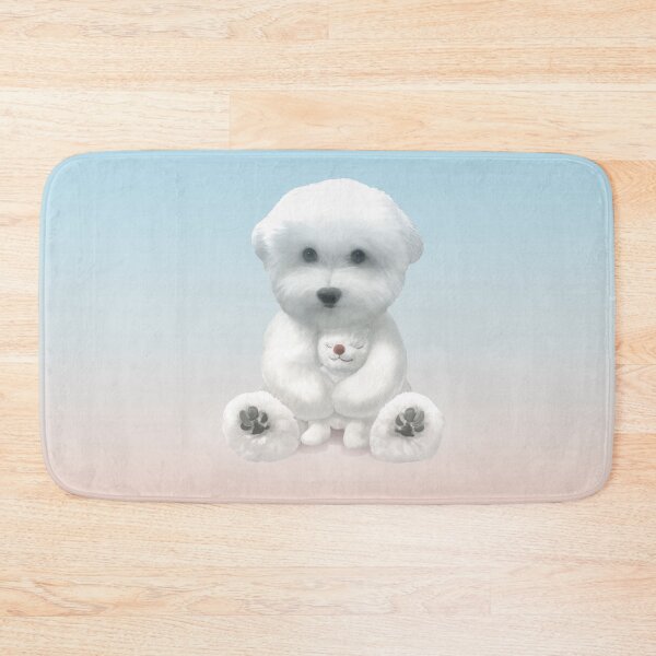 Item preview, Cozy Plush Moment – Smiling Bichon Hugging Mini Plush designed and sold by ZKOZKOHI.