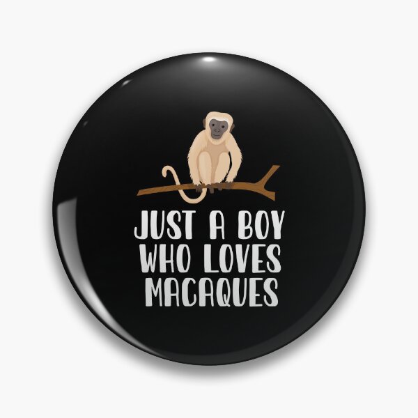 Item preview, Just A Boy Who Loves Macaques Monkeys designed and sold by CosmoKitsch.