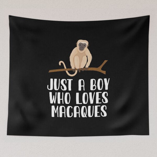 Item preview, Just A Boy Who Loves Macaques Monkeys designed and sold by CosmoKitsch.