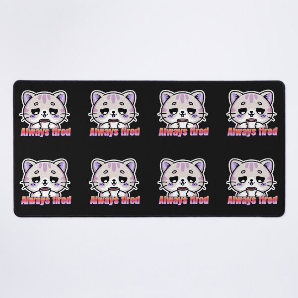 Item preview, Always Tired Cute Cat Sticker – Sleepy Coffee Kawaii Kitty designed and sold by sochadesigner.