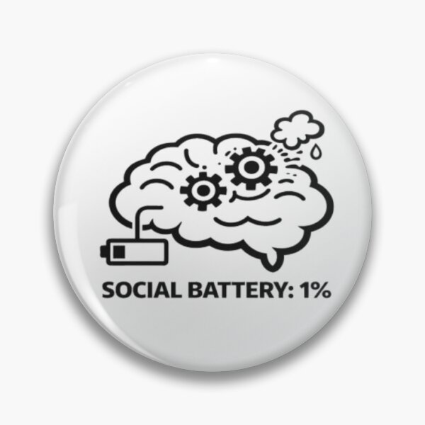 Item preview, Social Battery 1% Funny Introvert Brain Design designed and sold by MS-DesignArt.