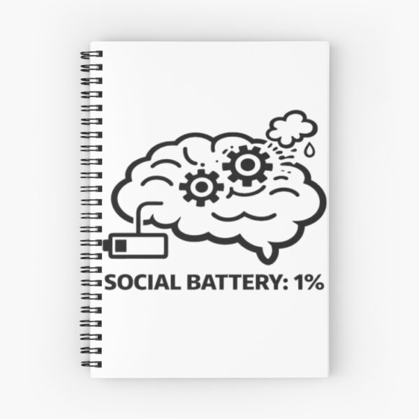 Item preview, Social Battery 1% Funny Introvert Brain Design designed and sold by MS-DesignArt.
