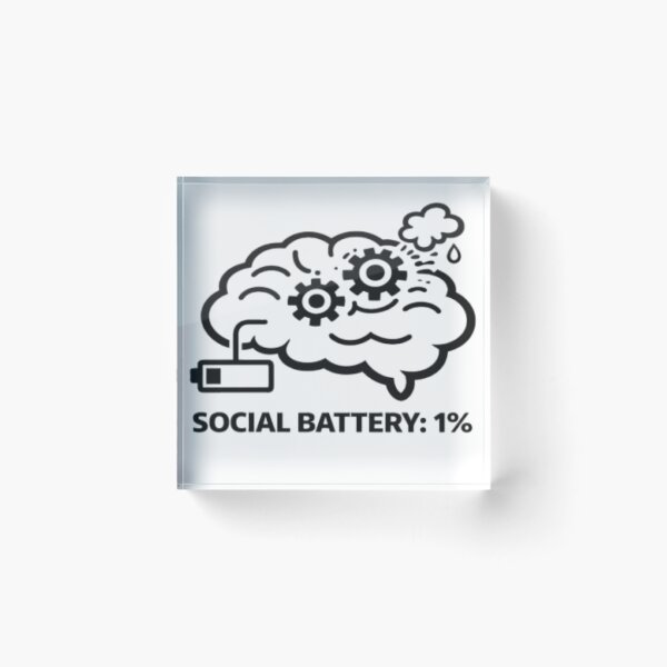 Item preview, Social Battery 1% Funny Introvert Brain Design designed and sold by MS-DesignArt.