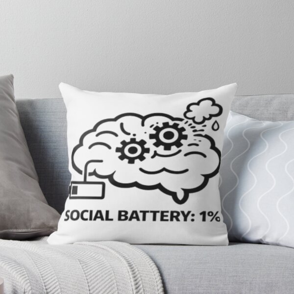Item preview, Social Battery 1% Funny Introvert Brain Design designed and sold by MS-DesignArt.