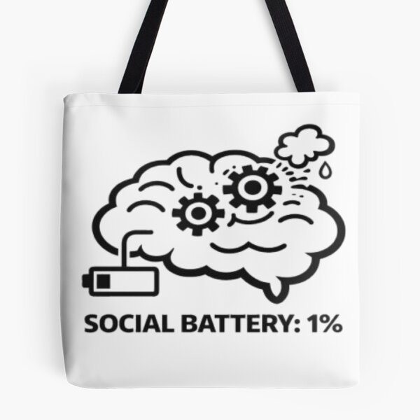 Item preview, Social Battery 1% Funny Introvert Brain Design designed and sold by MS-DesignArt.
