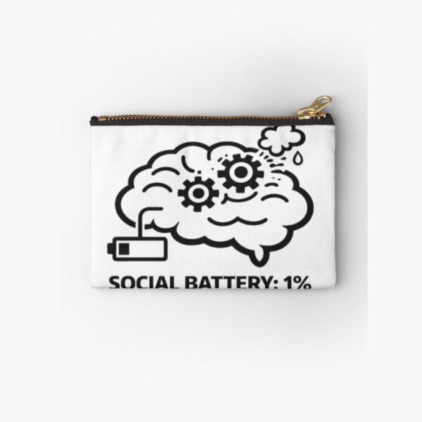 Item preview, Social Battery 1% Funny Introvert Brain Design designed and sold by MS-DesignArt.