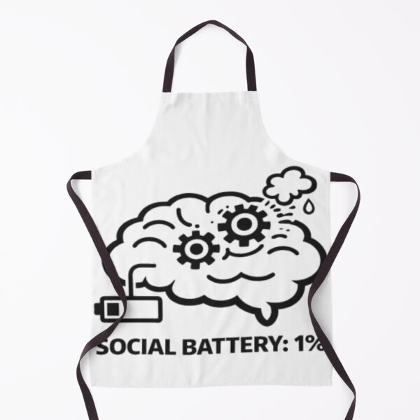 Item preview, Social Battery 1% Funny Introvert Brain Design designed and sold by MS-DesignArt.