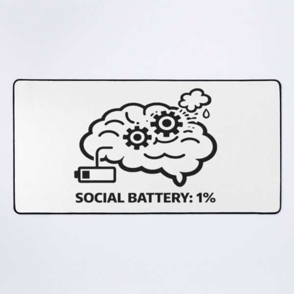 Item preview, Social Battery 1% Funny Introvert Brain Design designed and sold by MS-DesignArt.