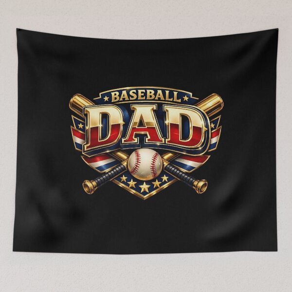 Item preview, 3D Golden Baseball Dad Emblem - Red White & Blue Sports Design designed and sold by Lozarux.
