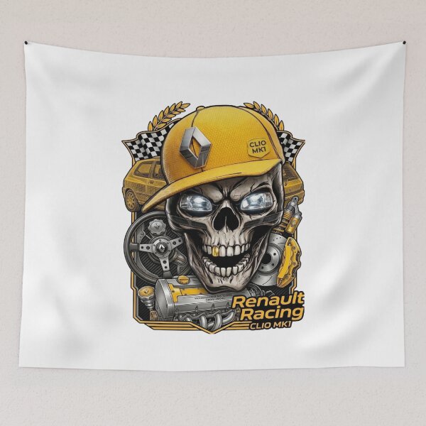 Item preview, Renault Clio MK1 Racing Skull: Detailed Automotive Art for Gearheads designed and sold by willzcreatorsteam.