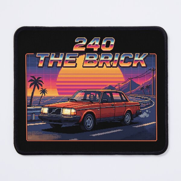 Item preview, 240 Sedan The Brick Pixel Art Synthwave Sunset Graphic designed and sold by Off-Road-Zone.
