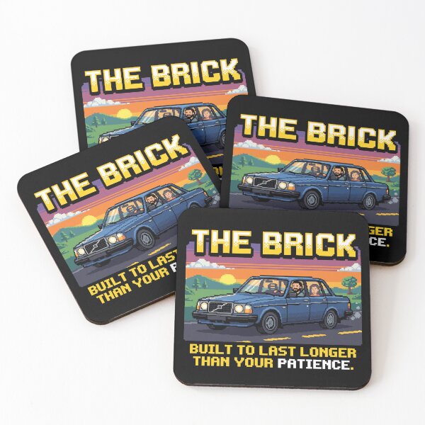 Item preview, 240 Sedan road trip The Brick Pixel Art Sunset Graphic designed and sold by Off-Road-Zone.