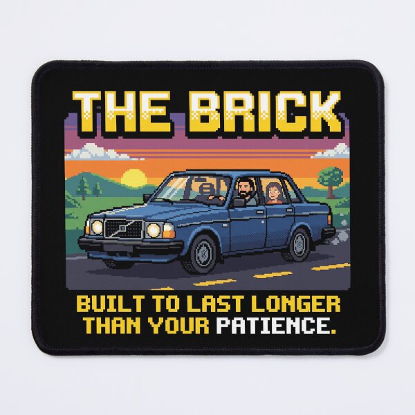 Item preview, 240 Sedan road trip The Brick Pixel Art Sunset Graphic designed and sold by Off-Road-Zone.