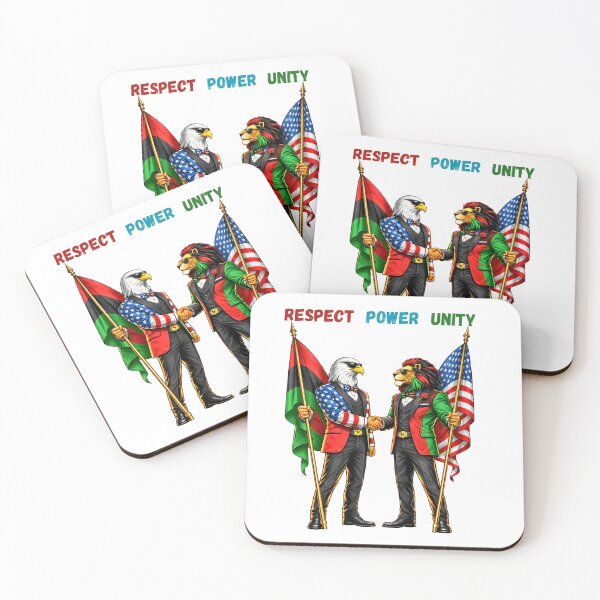 Item preview, Respect Power Unity Eagle Lion Handshake Juneteenth Freedom Design designed and sold by ArtSpark Studio.