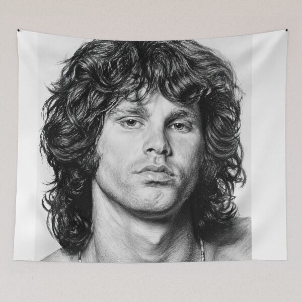 Item preview, Jim Morrison Charcoal Portrait 2 designed and sold by TheRocker.