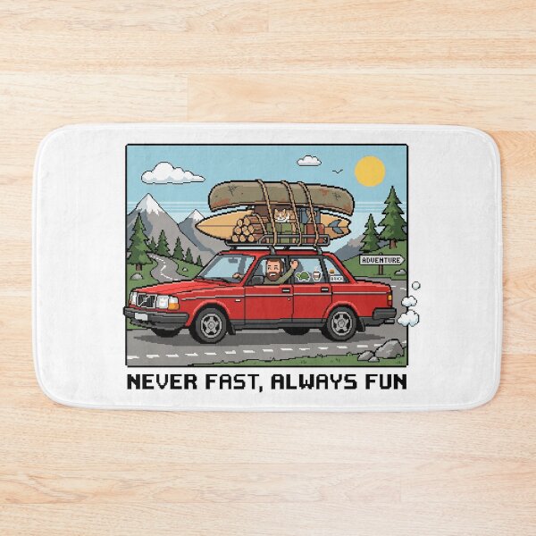 Item preview, 240 Sedan Pixel Art Adventure Never Fast Always Fun Graphic designed and sold by Off-Road-Zone.