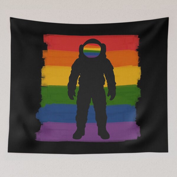 Item preview, Gay Pride Astronaut Silhouette designed and sold by Ghost on Toast.