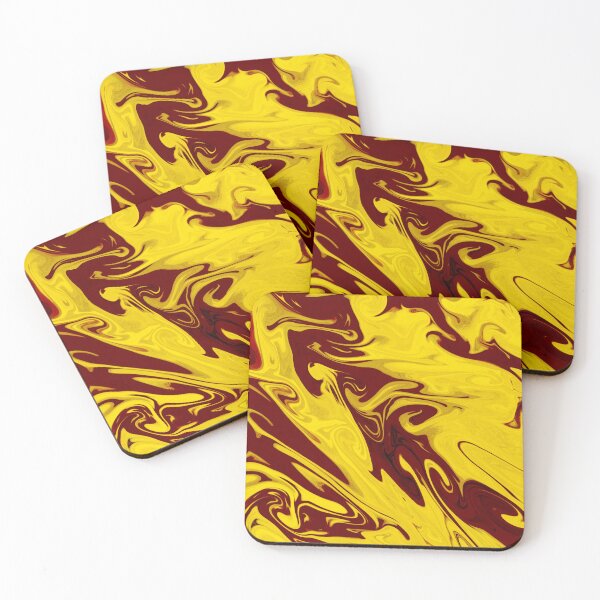 Item preview, Gilded Ember Abstract Fury Blood Red And Gold designed and sold by DicenCute.