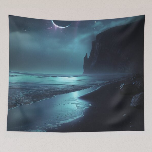 Item preview, Moonlit Ocean Crescent Beach designed and sold by QuantumDrift.