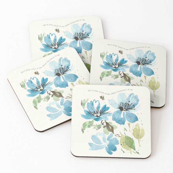 Item preview, Handpainted Blue Watercolor Florals with Love Quote designed and sold by Terri Conrad.