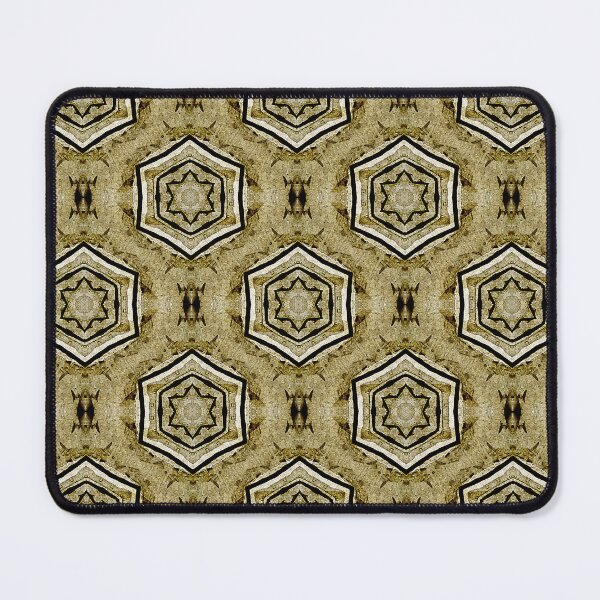 Item preview, Black Hexagon Geometric Pattern in Beige designed and sold by Artistestella.