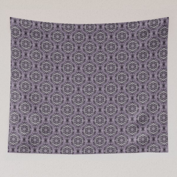 Item preview, Black Hexagon Geometric Pattern in Mauve designed and sold by Artistestella.