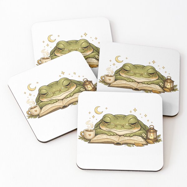 Item preview, Cozy Cottagecore Frog Reading Book designed and sold by Ora-kuro.