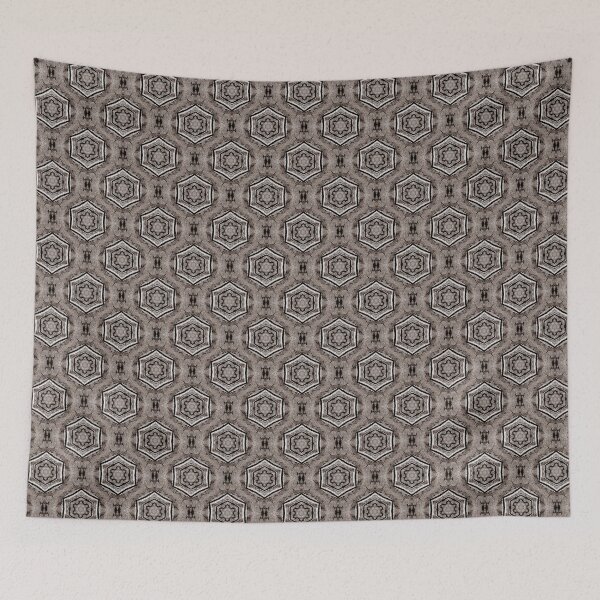 Item preview, Black Hexagon Geometric Pattern in Brown designed and sold by Artistestella.