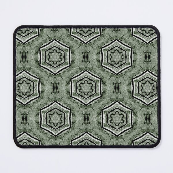 Item preview, Black Hexagon Geometric Pattern in Green designed and sold by Artistestella.